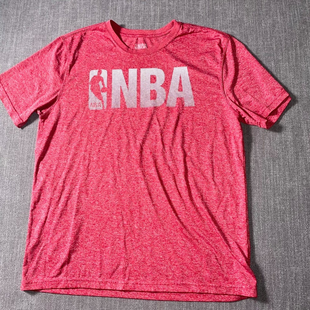 NBA T-Shirt‎ Mens XL Heather Red White Dotted Graphic Logo Crew Neck Everyday